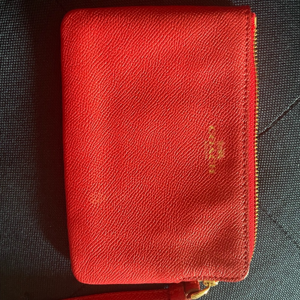 Red coach wristlet